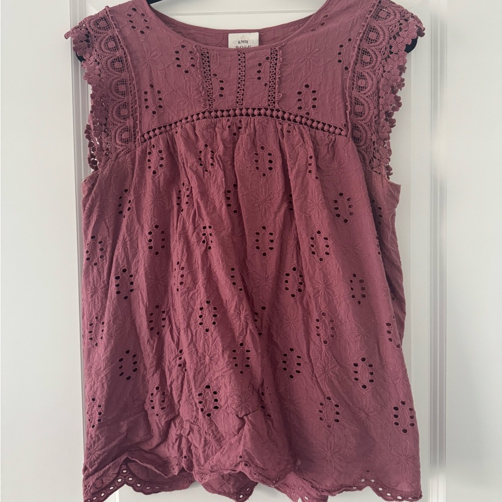 Knox Rose Eyelet Lace Blouse - Dusty Rose